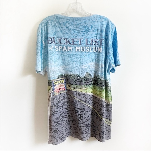 Blue 84 Spam Museum novelty t-shirt blue green burnout lightweight car unisex - Picture 8 of 8